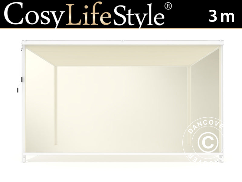 Sidevæg til pergola pavillon San Fernando, 3m, Beige