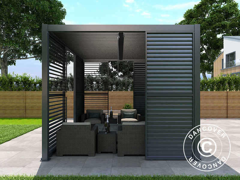 Lamelvæg til bioklimatisk pergola pavillon San Pablo, 0,90x2,175m, Sort