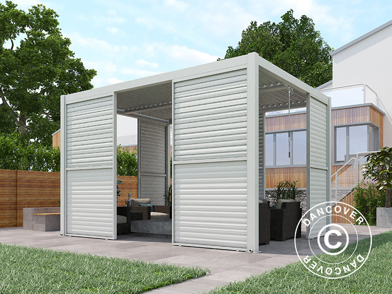 Lamelvæg til bioklimatisk pergola pavillon San Pablo, 1,23x2,175m, Hvid