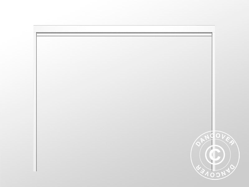 Elektrisk sidevæg til bioklimatisk pergola pavillon San Pablo, 3m, Hvid/Lysegrå