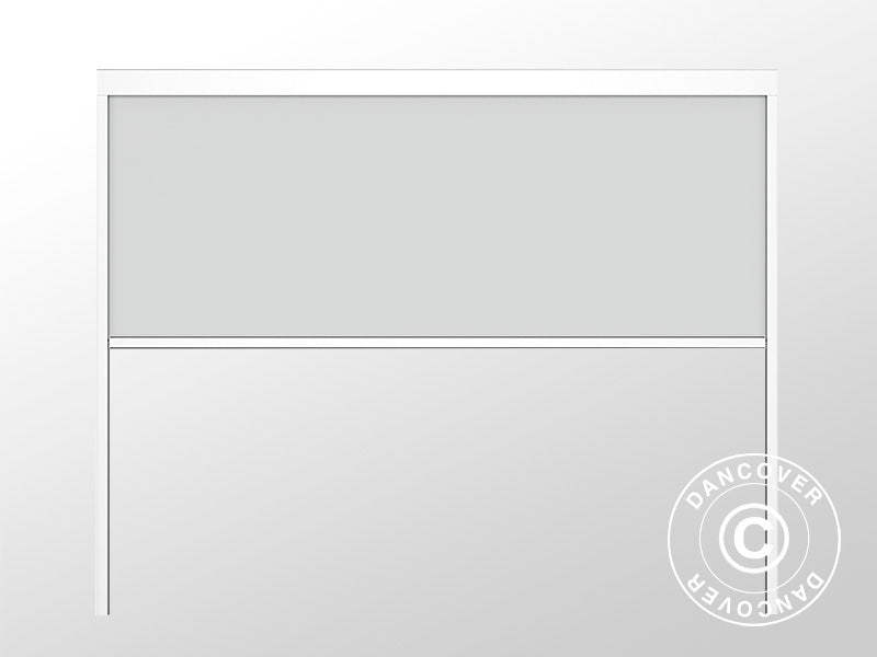 Elektrisk sidevæg til bioklimatisk pergola pavillon San Pablo, 3m, Hvid/Lysegrå