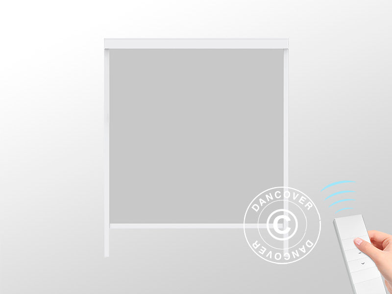 Elektrisk sidevæg til bioklimatisk pergola pavillon San Pablo, 4m, Hvid/Lysegrå