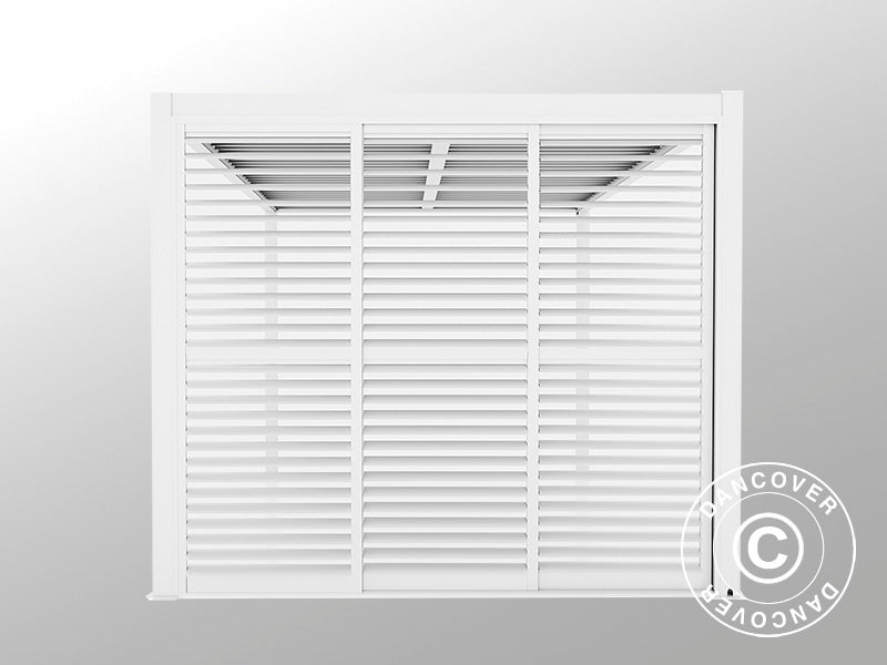 Skydedøre med lameller til pergolapavillon San Pablo 3m, 0,92x2,18m, Hvid