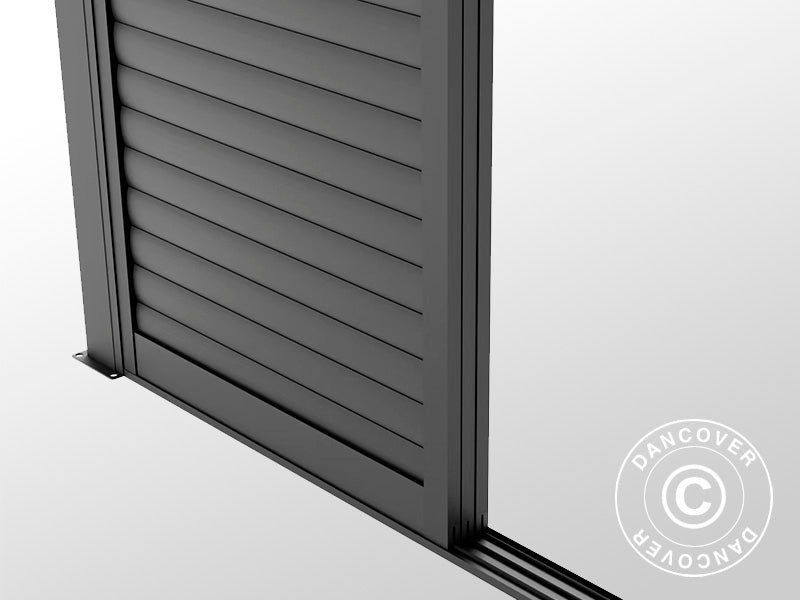 Sliding LouverWall Set 4m f/Pergola SanPablo Black