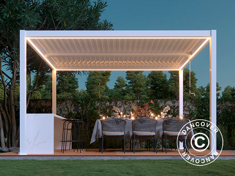 LED strips til San Pablo pergola 4x4m, 4 stk., Varm hvid