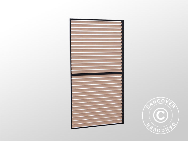 Lamelvæg til grillpergola San Juan, 1,1x2,18m, Sort/Træ-look, 1 stk.