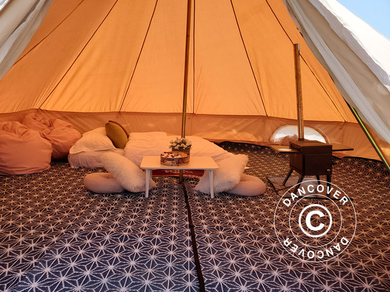 Tæpper til 5m TentZing® glampingtelt, 2 stk., Blå/Hvid