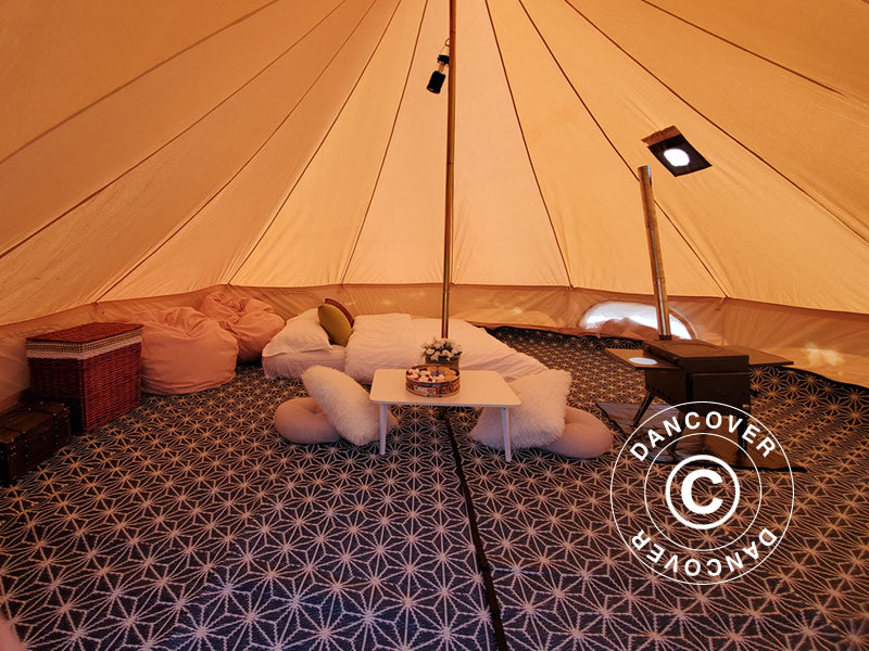 Tæpper til 6m TentZing® glampingtelt, 2 stk., Blå/Hvid