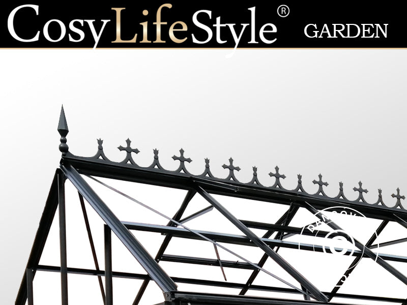 Tagudsmykning eller cresting til orangeri 4,45x4,45x2,52m, Sort