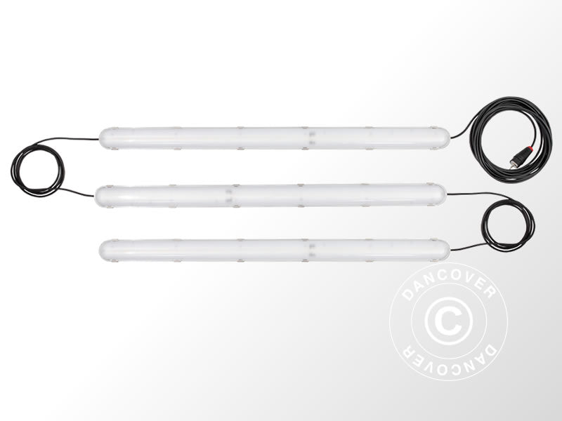 LED armatur m/3 forbundne armaturer, Hvid