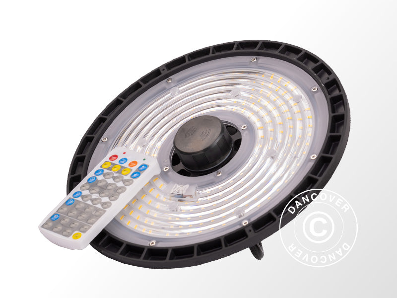 LED loftsarmatur, Ø27x11,5cm, med sensor/fjernbetjening, Sort
