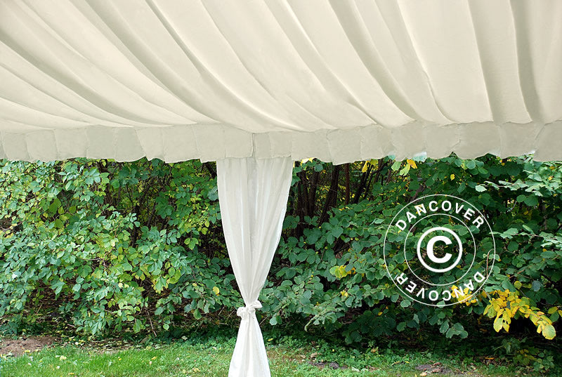 Drapering og gardinpakke, Hvid, til 5x12m Partytelt