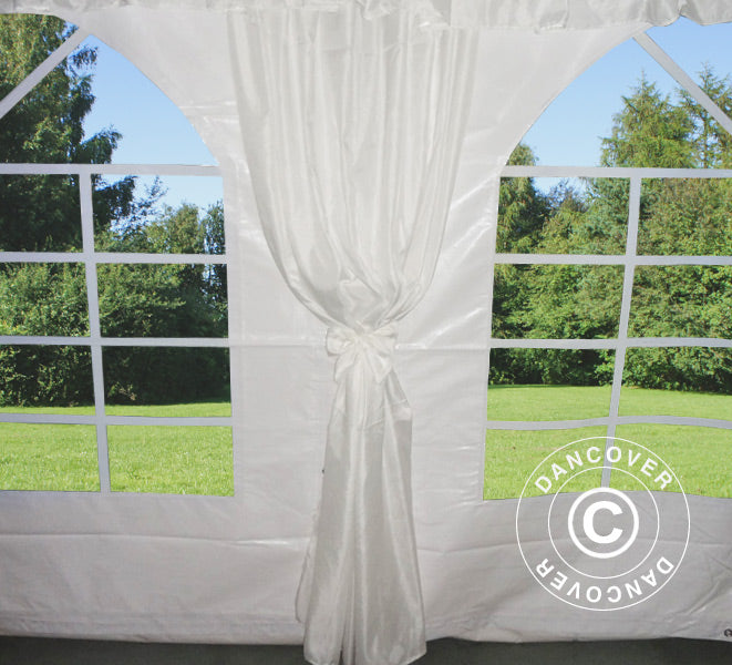 Drapering og gardinpakke, Hvid, til 8x12m (2,3) Partytelt SEMI PRO Plus