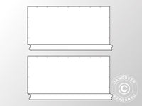 Sidevægge u/vinduer til partytelt PLUS 6m, 2 stk, Hvid