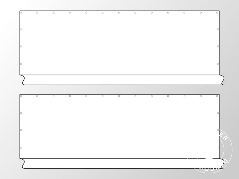 Sidevægge u/vinduer til partytelt PLUS 10m, 2 stk, Hvid