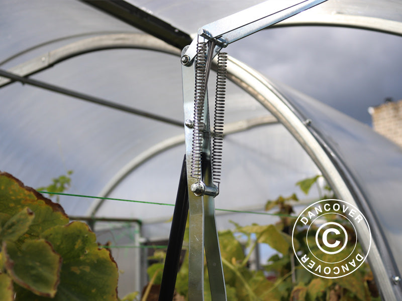 Ventilationsvindue m/automatisk åbner til drivhus Strong NOVA 3m bred, Sølv