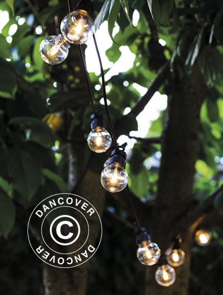 LED Lyskæde Startsæt, Lucas, Sirius, 3m, Sort/Klar/Varm Hvid