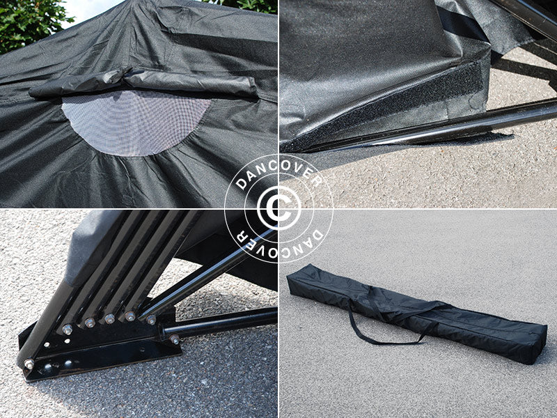 Foldegarage (MC), 1,05x2,7x1,57m, Sort