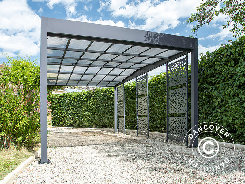 Carport Libeccio 3 m/sidepaneler, 3,26x5,09x2,34m, Antracit