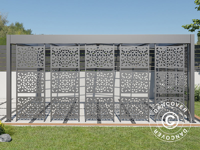 Carport Libeccio 8 m/sidepaneler, 3,26x5,09x2,34m, Antracit