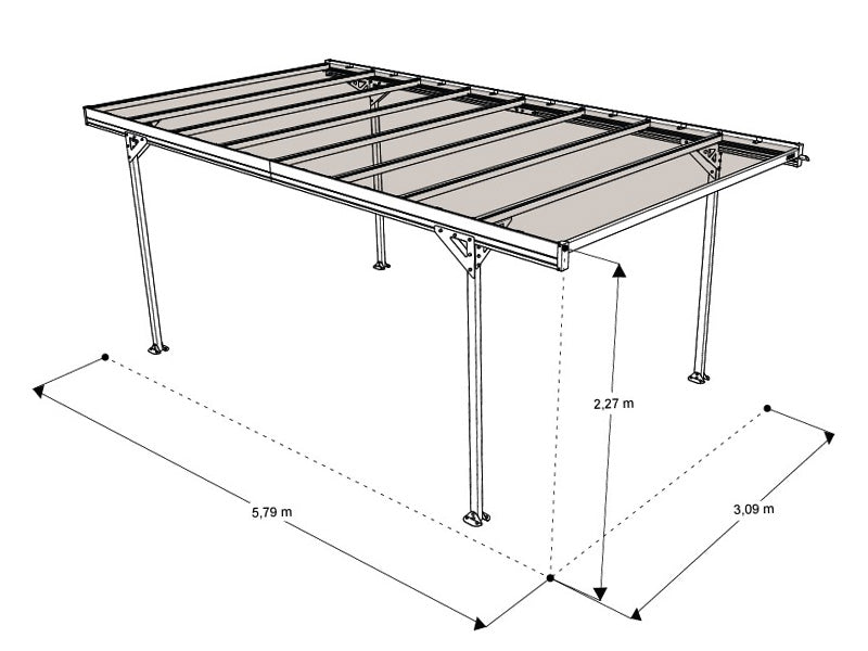 Carport XL, Alize 16, 3,09x5,79x2,27m, Antracit