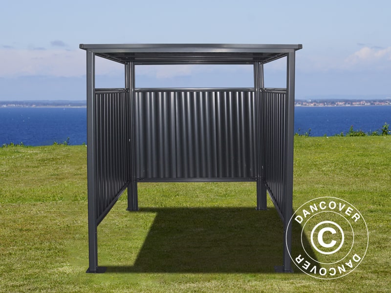 Cykelskur 1,8x2,03x1,93m, 3,65m², Antracit