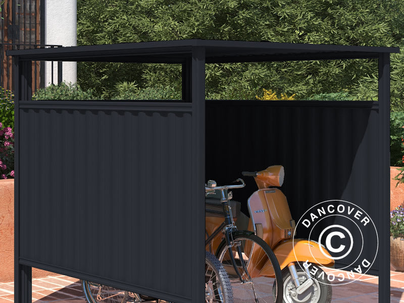 Cykelskur 1,8x2,03x1,93m, 3,65m², Antracit