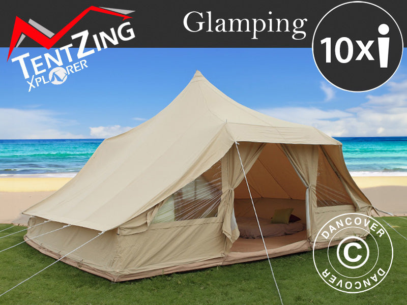 Glampingtelt, TentZing®, 4x5m, 10 personer, Sand