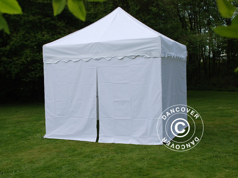 Foldetelt FleXtents PRO "Wave" 3x3m Hvid, inkl. 4 sider