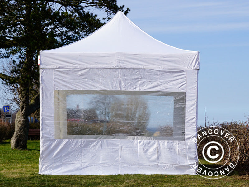 Foldetelt FleXtents PRO 3x3m Hvid,  inkl. 4 sider