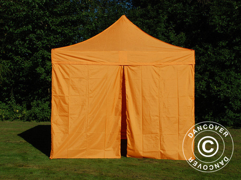 Foldetelt FleXtents PRO 3x3m Orange, inkl. 4 sider