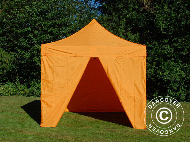 Foldetelt FleXtents PRO 3x3m Orange, inkl. 4 sider