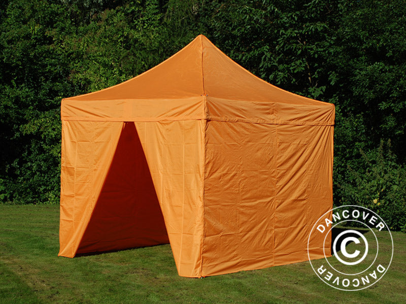 Foldetelt FleXtents PRO 3x3m Orange, inkl. 4 sider