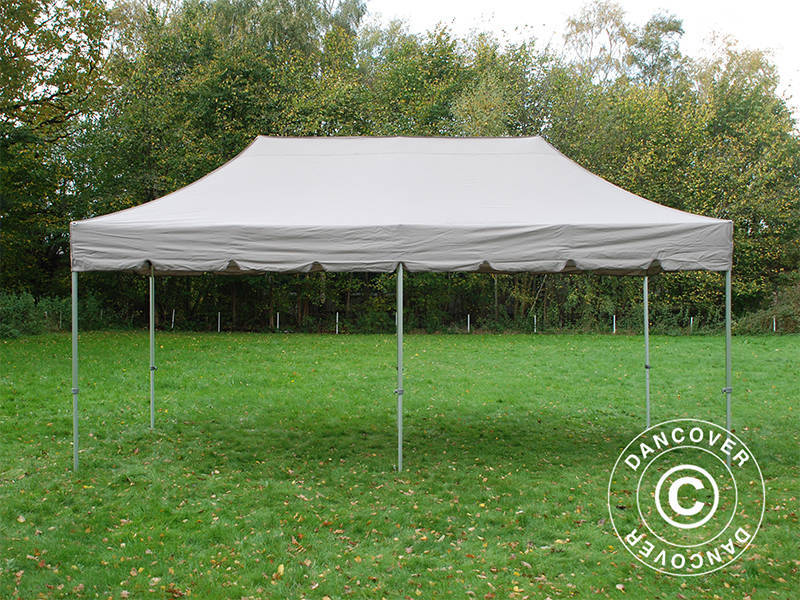 Foldetelt FleXtents PRO "Peaked" 3x6m Latte, inkl. 6 pyntegardiner