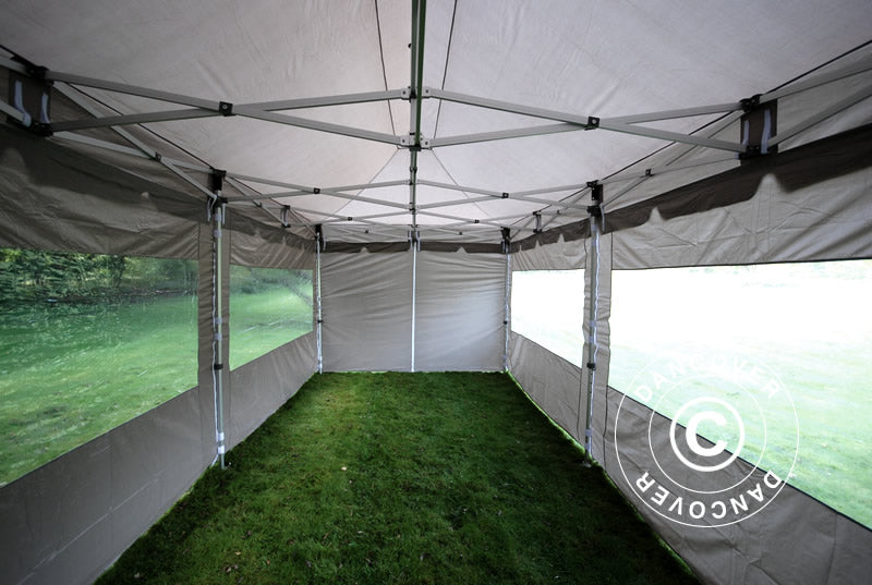 Foldetelt FleXtents PRO "Peaked" 3x6m Latte, inkl. 6 sider