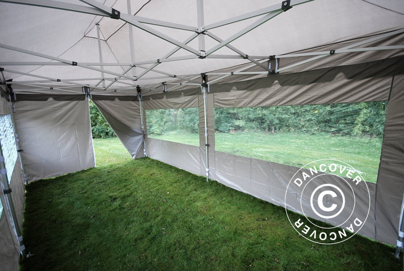 Foldetelt FleXtents PRO "Peaked" 3x6m Latte, inkl. 6 sider