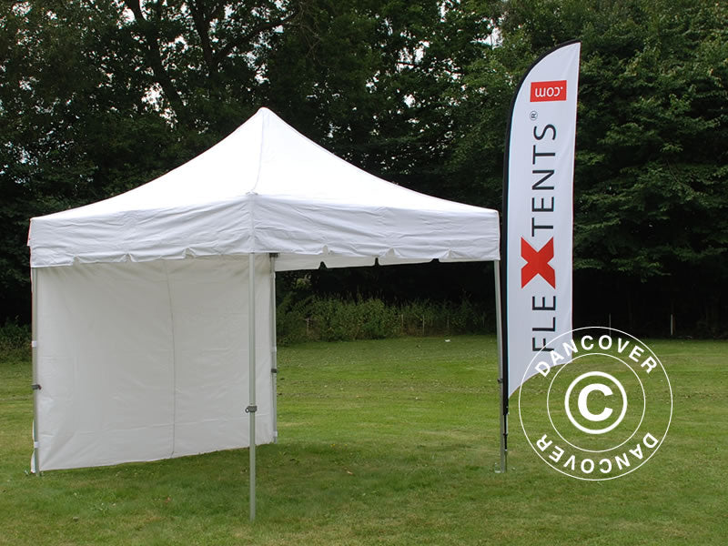 Foldetelt FleXtents PRO "Peaked" 3x3m Hvid, inkl. 4 sider