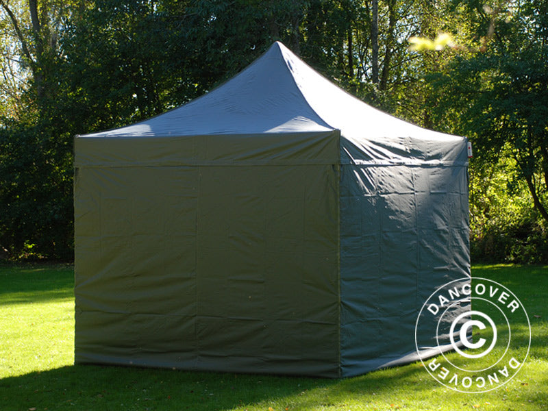 Foldetelt FleXtents PRO 3x3m Grå, inkl. 4 sider