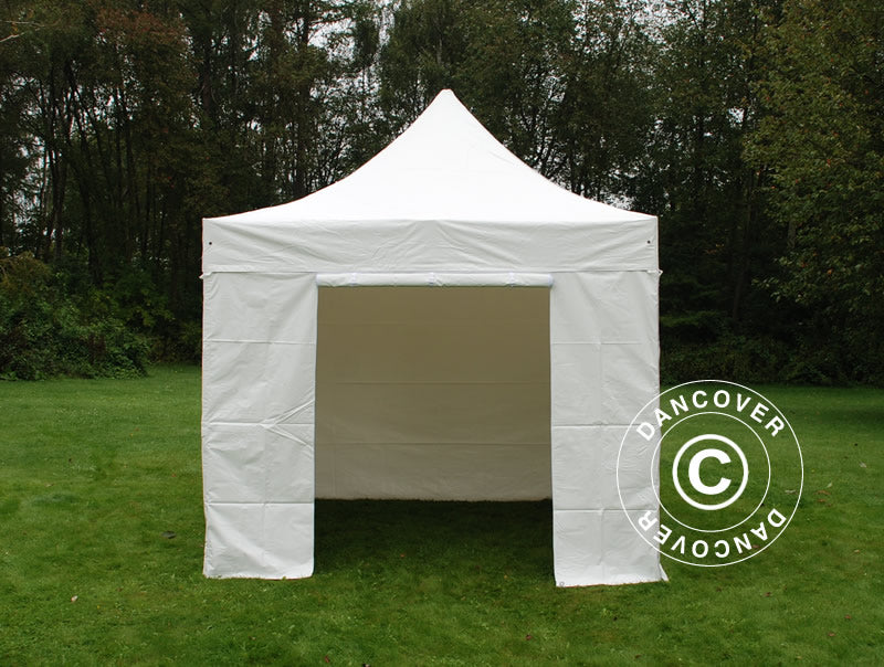 Foldetelt FleXtents Xtreme 50 Heavy Duty 3x3 m, Hvid inkl. 4 sider, Brandhæmmende
