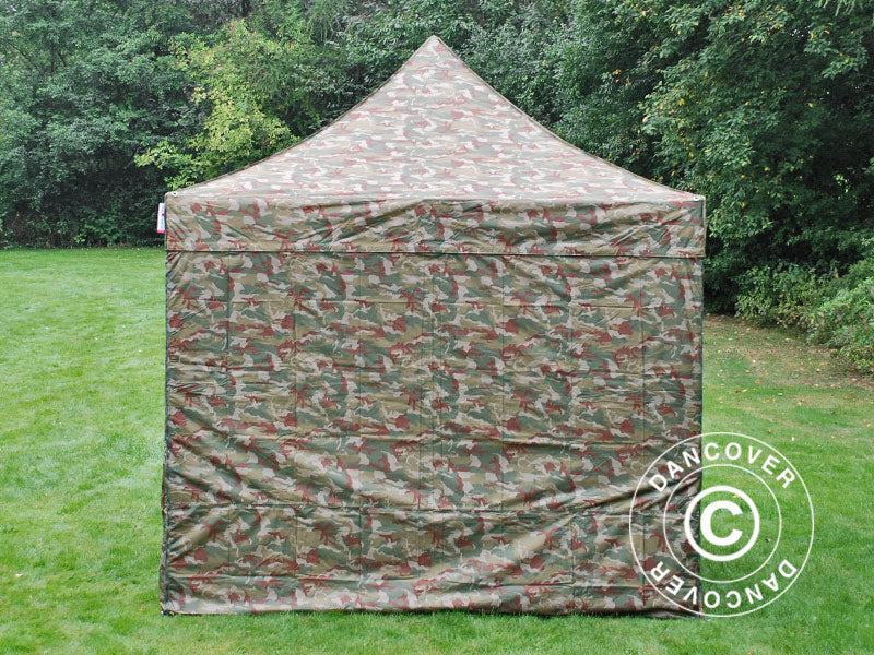 Foldetelt FleXtents PRO 3x3m Camouflage/Militær, inkl. 4 sider