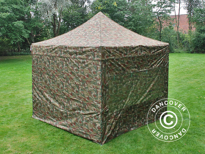 Foldetelt FleXtents PRO 3x3m Camouflage/Militær, inkl. 4 sider