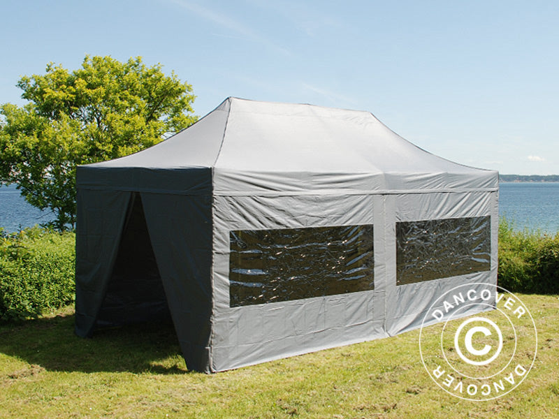 Foldetelt FleXtents PRO 3x6m Grå, inkl. 6 sider