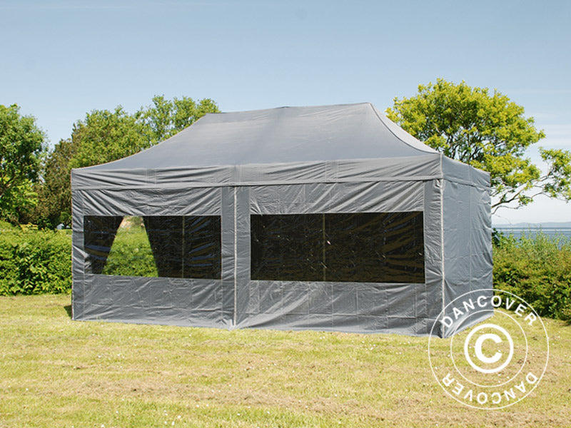 Foldetelt FleXtents PRO 3x6m Grå, inkl. 6 sider