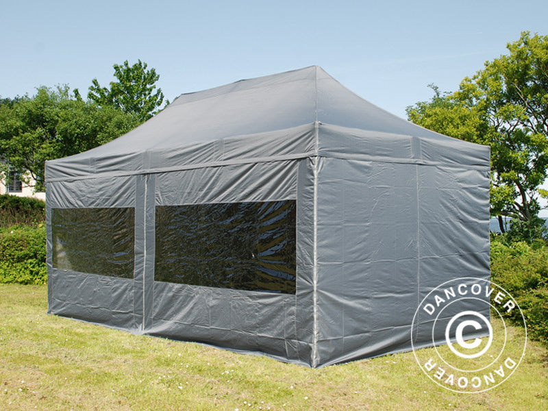 Foldetelt FleXtents PRO 3x6m Grå, inkl. 6 sider
