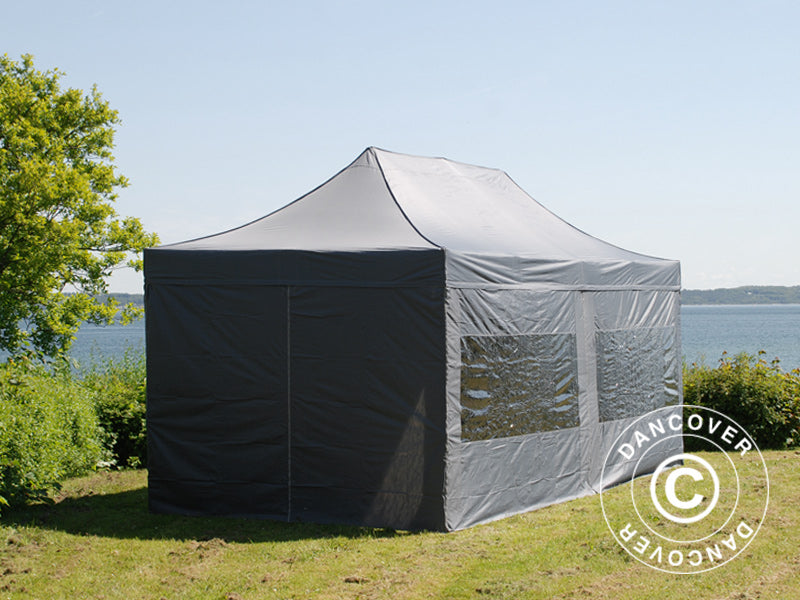 Foldetelt FleXtents PRO 3x6m Grå, inkl. 6 sider