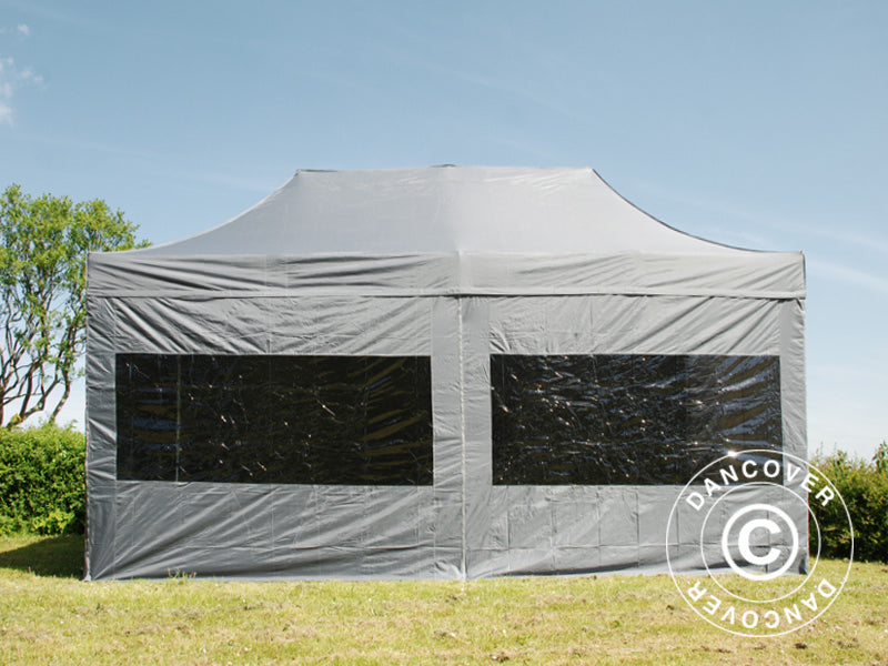 Foldetelt FleXtents PRO 3x6m Grå, inkl. 6 sider