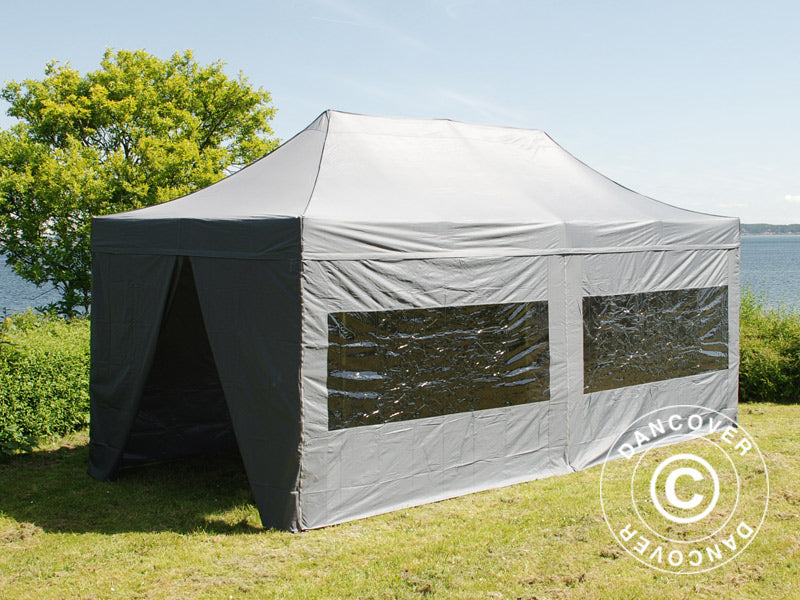 Foldetelt FleXtents PRO 3x6m Grå, inkl. 6 sider