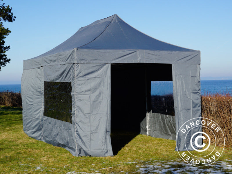 Foldetelt FleXtents PRO 3x6m Grå, inkl. 6 sider
