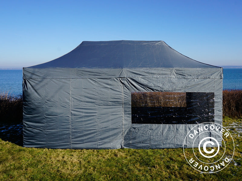 Foldetelt FleXtents PRO 3x6m Grå, inkl. 6 sider