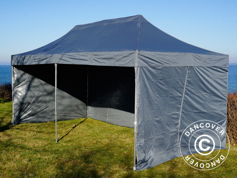 Foldetelt FleXtents PRO 3x6m Grå, inkl. 6 sider